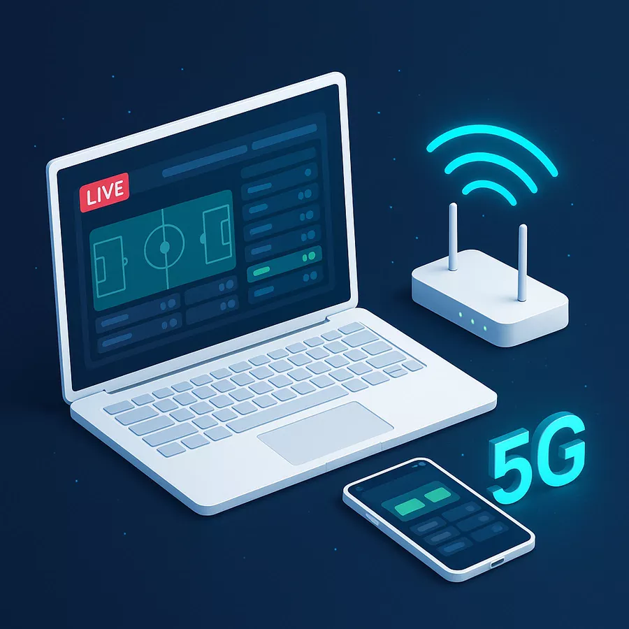 Live-Wetten technische Voraussetzungen - Optimales Setup mit stabiler Internetverbindung, Geräten und Streaming für erfolgreiche Echtzeit-Wetten