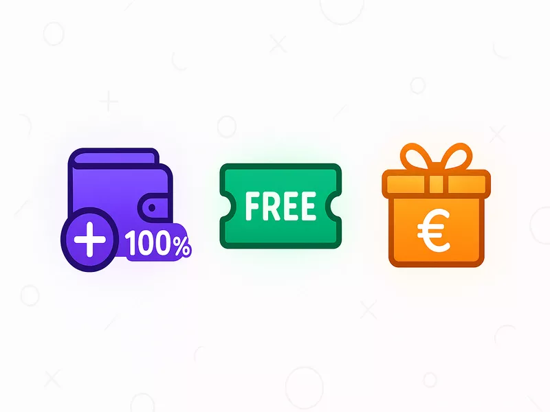 Übersicht verschiedener Sportwetten Bonusarten: Einzahlungsbonus, Freiwetten und Bonus ohne Einzahlung