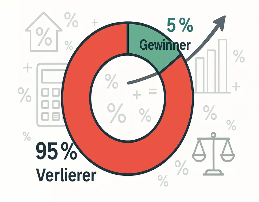 Statistik Gewinner und Verlierer bei Sportwetten - 95% verlieren ohne Strategie
